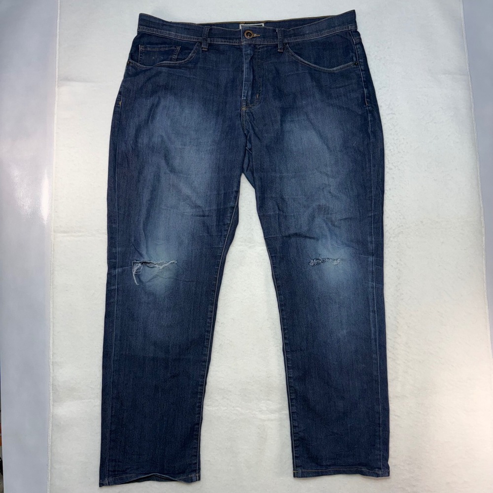 Travis Mathew Mens Dark Wash Distressed Stretch‎ Denim Jeans Size 35 RN123280
